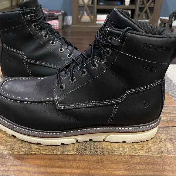 Men’s Wolverine I-90 Durashock 6" Comp Toe WP Wedge Work Boot Black - Picture 1 of 9